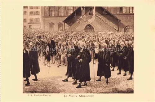 AK / Ansichtskarte Becker-Harvey Pierre-Albert (1870-1929) Kuenstlerkarte Mulhouse Schwoertag Jenn Henri J. Hofer