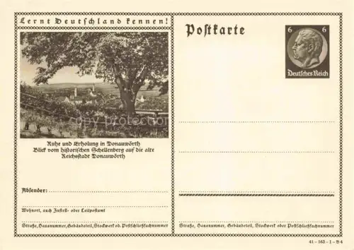 AK / Ansichtskarte Donauwoerth Bayern Blick vom Schellenberg