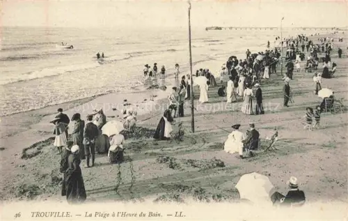 AK / Ansichtskarte TROUVILLE -SUR-MER 14 Calvados La plage à l'heure du bain