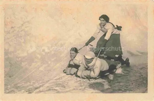 AK / Ansichtskarte SANKT MORITZ  St Moritz GR Schlittenfahren 