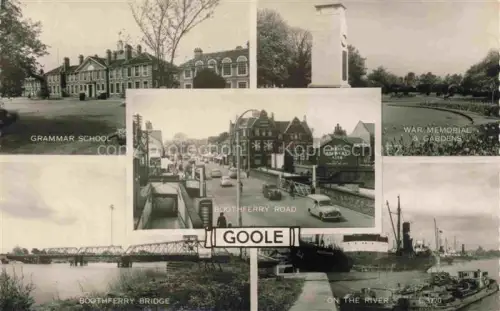 AK / Ansichtskarte Goole East Riding of Yorkshire UK Grammar School War Memorial Gardens Boothferry Road Bridge River