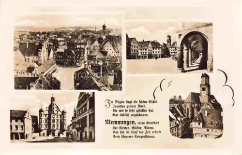 AK / Ansichtskarte Memmingen Bayern Stadtpanorama Motive Stadtzentrum Kirche