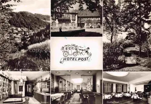AK / Ansichtskarte Wirsberg Kulmbach Bayern Panorama Hotel Post Restaurant Grosser Saal Partie am Schlossberg