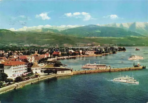 AK / Ansichtskarte Langenargen Bodensee Panorama Hafen