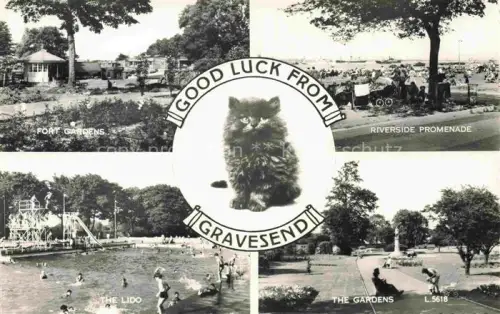 AK / Ansichtskarte Gravesend Kent UK Fort Gardens Riverside Promenade The Lido The Gardens