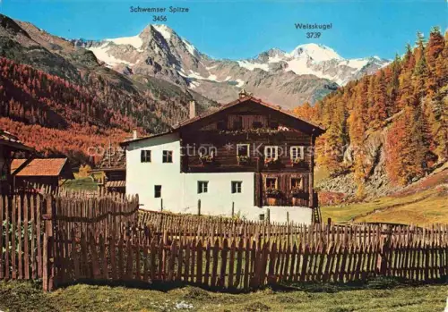 AK / Ansichtskarte Schnalstal Senales Bolzano Trentino IT Unter Gerstgras Hof Schwemser Spitze Weisskugel