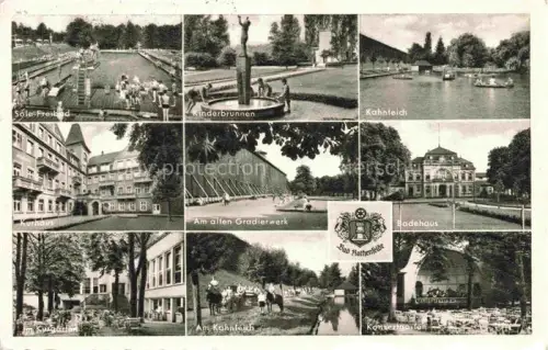 AK / Ansichtskarte Bad Rothenfelde Osnabrueck Niedersachsen Freibad Brunnen Kahnteich Kurhaus Gradierwerk Badehaus Kurgarten Kahnteich Konzertgarten