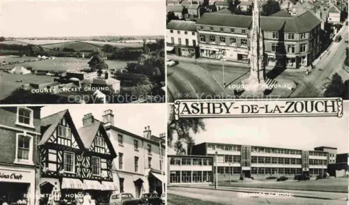 AK / Ansichtskarte Ashby-de-la-Zouch Leicestershire UK County Cricket Ground Loundoun Memorial Elisabethan House Ivanhoe School
