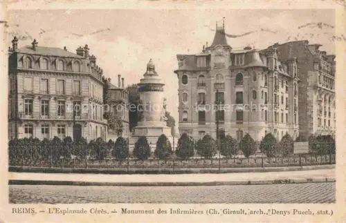 AK / Ansichtskarte REIMS 51 Marne Esplanade Ceres Monument des Infirmieres