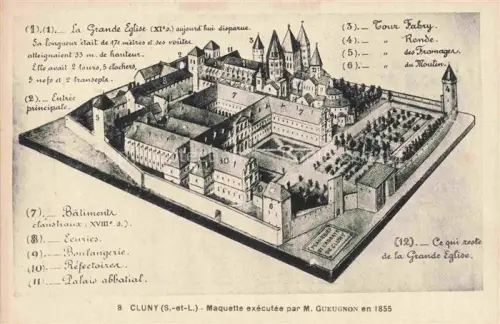 AK / Ansichtskarte Cluny MACON 71 Saone-et-Loire Maquette executee par M Gueugnon en 1855
