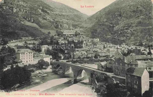 AK / Ansichtskarte Ste-Enimie FLORAC 48 Lozere Vue generale sur le Tarn