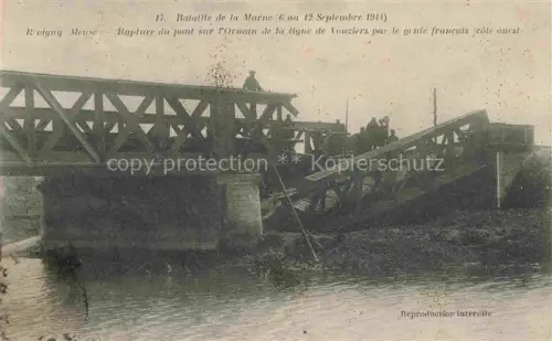 AK / Ansichtskarte Revigny-aux-Vaches Bar-le-Duc 55 Meuse Rupture du pont sur l'Ornain de la ligne de Veuziers par le genie francais cote ouest