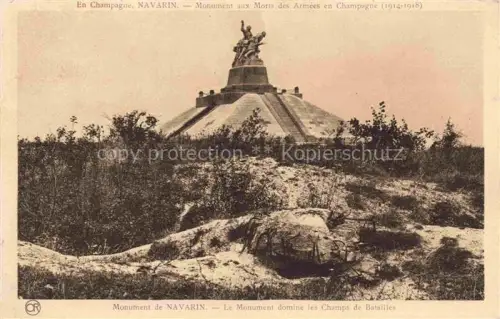 AK / Ansichtskarte Navarin Sainte-Marie-a-Py Chalons-en-Champagne 51 Marne Monument de Navarin Le Monument domine les Champs de Batailles