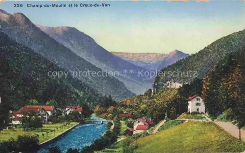 AK / Ansichtskarte Champ-du-Moulin COUVET Val-de-Travers NE Panorama et le Creux-du-Van