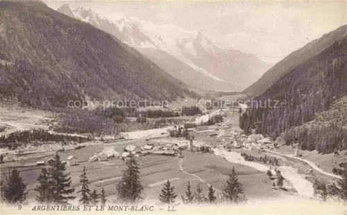 AK / Ansichtskarte Argentieres  Argentiere Glacier d 74 Haute-Savoie Vue panoramique et le Mont Blanc