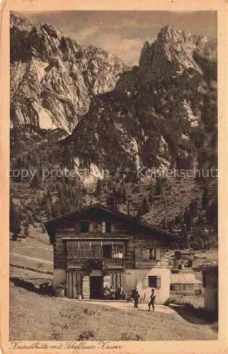 AK / Ansichtskarte Kaindlhuette 1318m Steinberg Kufstein AT Berghuette mit Scheffauer Kaiser Kupfertiefdruck