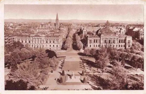 AK / Ansichtskarte Strassburg  Strasbourg 67 Bas-Rhin Stadtpanorama mit Bismarckplatz Feldpost