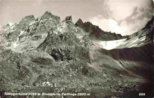 AK / Ansichtskarte Gaschurn Vorarlberg Tuebingerhuette Blick gegen Blodigturm Zwillinge Montafon