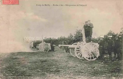 AK / Ansichtskarte Camp de Mailly TROYES 10 Aube Ecoles a feu Designation de l'objectif