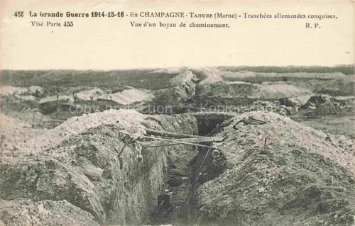 AK / Ansichtskarte Tahure Sommepy-Tahure Sainte-Menehould 51 Marne Tranchees allemandes conquises Vue d'un boyau de cheminement