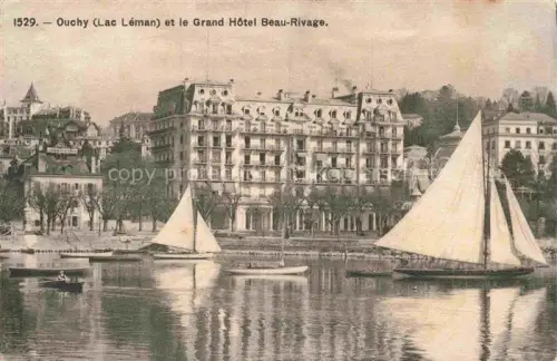 AK / Ansichtskarte Ouchy LAUSANNE VD Lac Leman et le Grand Hotel Beau Rivage