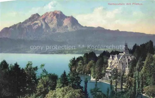 AK / Ansichtskarte Hertenstein Vierwaldstaettersee LU mit Pilatus
