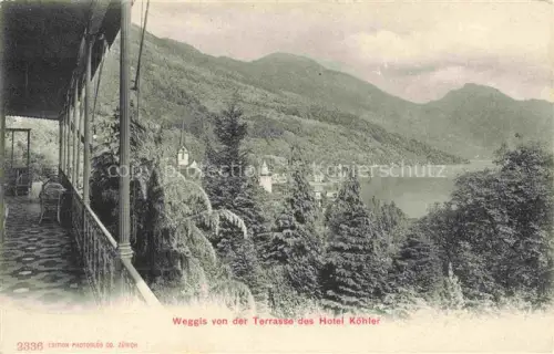 AK / Ansichtskarte Weggis Vierwaldstaettersee LU Blick von der Terrasse des Hotel Koehler