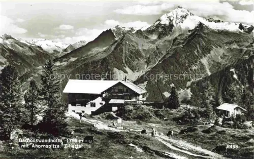 AK / Ansichtskarte Mayrhofen Zillertal Tirol AT Gerloswandhuette Ahornspitze Berghuette Berglandschaft Fichten