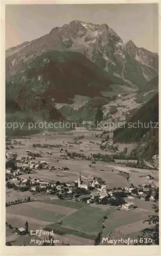 AK / Ansichtskarte Mayrhofen Zillertal Tirol AT Gruenberg Kirchturm Talansicht Felder Berge