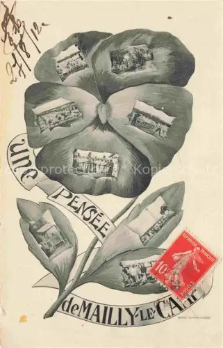 AK / Ansichtskarte Mailly-le-Camp Troyes 10 Aube Pensée Blume Grusskarte Garnison Militaerlager