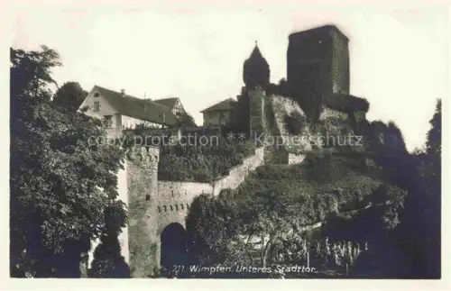 AK / Ansichtskarte Bad Wimpfen Neckar Unteres-Stadttor Stadtmauer Torturm Mittelalter Kirchturm Weinberge