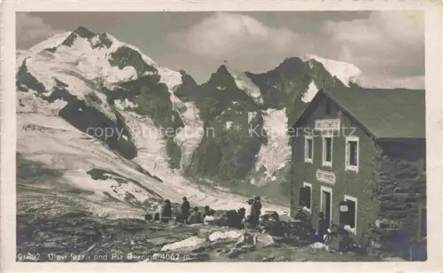 AK / Ansichtskarte Diavolezzahuette 2973m Bernina GR Berghaus Blick gegen Piz Bernina