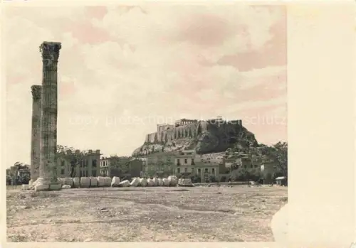 AK / Ansichtskarte ATHEN Athenes Greece Olympieion Zeustempel korinthische-Saeule Akropolis Parthenon antike-Ruinen Ausgrabungsgelaende