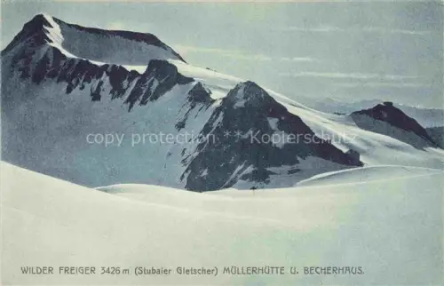 AK / Ansichtskarte Neustift  Stubaital Tirol AT Gebirgspanorama Wilder Freiger Stubaier Gletscher Muellerhuette Becherhaus