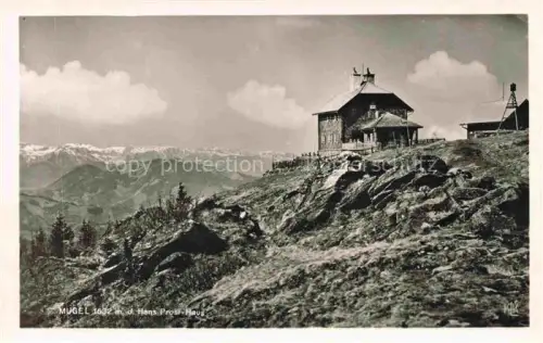 AK / Ansichtskarte Niklasdorf Steiermark AT Hochalpe Mugel mit Hans Prosl-Haus Fernsicht Alpenpanorama
