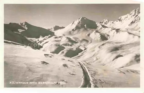 AK / Ansichtskarte Serfaus Tirol AT Bergwelt im Winter Koelnerhaus Masneralpe