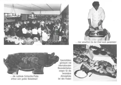 AK / Ansichtskarte Wardenburg Oldenburg Niedersachsen Gaststaette Restaurant Neuhaus Gastraum Schlachtplatte Spezialitaeten Chef kocht selbst Terrasse