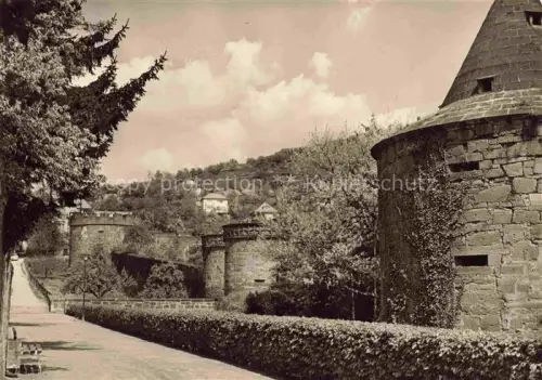 AK / Ansichtskarte Buedingen Hessen Stadtmauer Lohsteg Rundturm Lindentor Juedischgaesser-Tor Hecke Stadtbefestigung Mittelalter