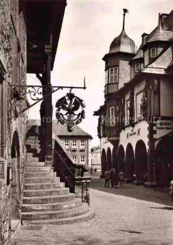 AK / Ansichtskarte GOSLAR Harz Niedersachsen Freitreppe Rathaus Hotel-Kaiser-Worth Gildehaus-der-Schneider Brunnen Altstadt