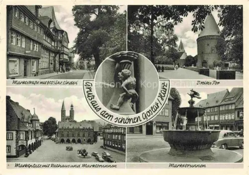 AK / Ansichtskarte GOSLAR Harz Niedersachsen Marcostrasse Breites-Tor Marktplatz Rathaus Marktbrunnen Mehrbildkarte