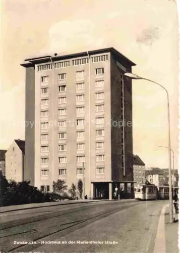 AK / Ansichtskarte ZWICKAU  Sachsen Hochhaus an der Marienthaler Strasse