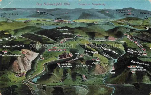 AK / Ansichtskarte VERDUN  55 Meuse und Umgebung Schlachtfeld 1916 aus der Vogelperspektve