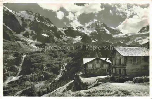 AK / Ansichtskarte Obersteinberg Stechelberg BE Berghaus Schmadribachfaelle Grosshorn Breithorn Tschingelhorn Berner Alpen