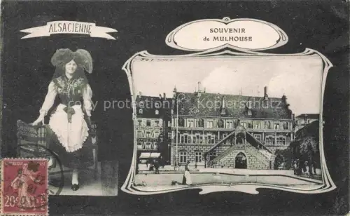 AK / Ansichtskarte MULHOUSE Muehlhausen 68 Haut-Rhin Hôtel de Ville Costumes Alsacienne Rathaus Trachten