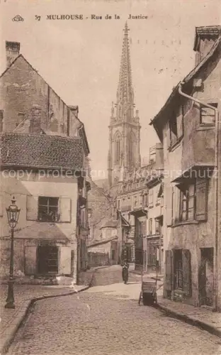 AK / Ansichtskarte MULHOUSE Muehlhausen 68 Haut-Rhin Rue de la Justice Eglise