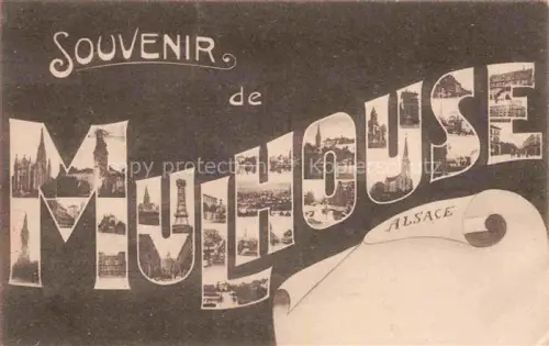 AK / Ansichtskarte MULHOUSE Muehlhausen 68 Haut-Rhin Vue d'ensemble Schriftzug