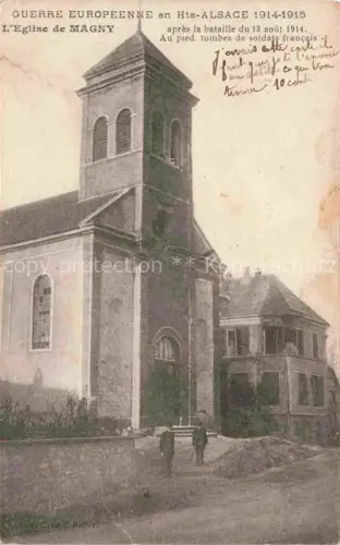 AK / Ansichtskarte Magny Altkirch 68 Haut-Rhin Eglise pendant Grande Guerre 1914-1915
