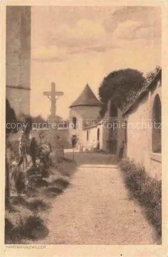 AK / Ansichtskarte Hartmannswiller Hartmannsweiler Guebwiller 68 Haut-Rhin Friedhof Kirche