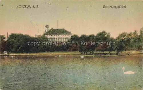 AK / Ansichtskarte ZWICKAU  Sachsen Schwanenschloss Teich