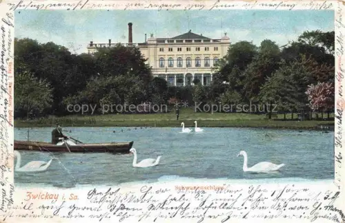 AK / Ansichtskarte ZWICKAU  Sachsen Schwanenschloss Teich